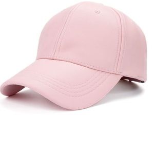 Pink leather hat